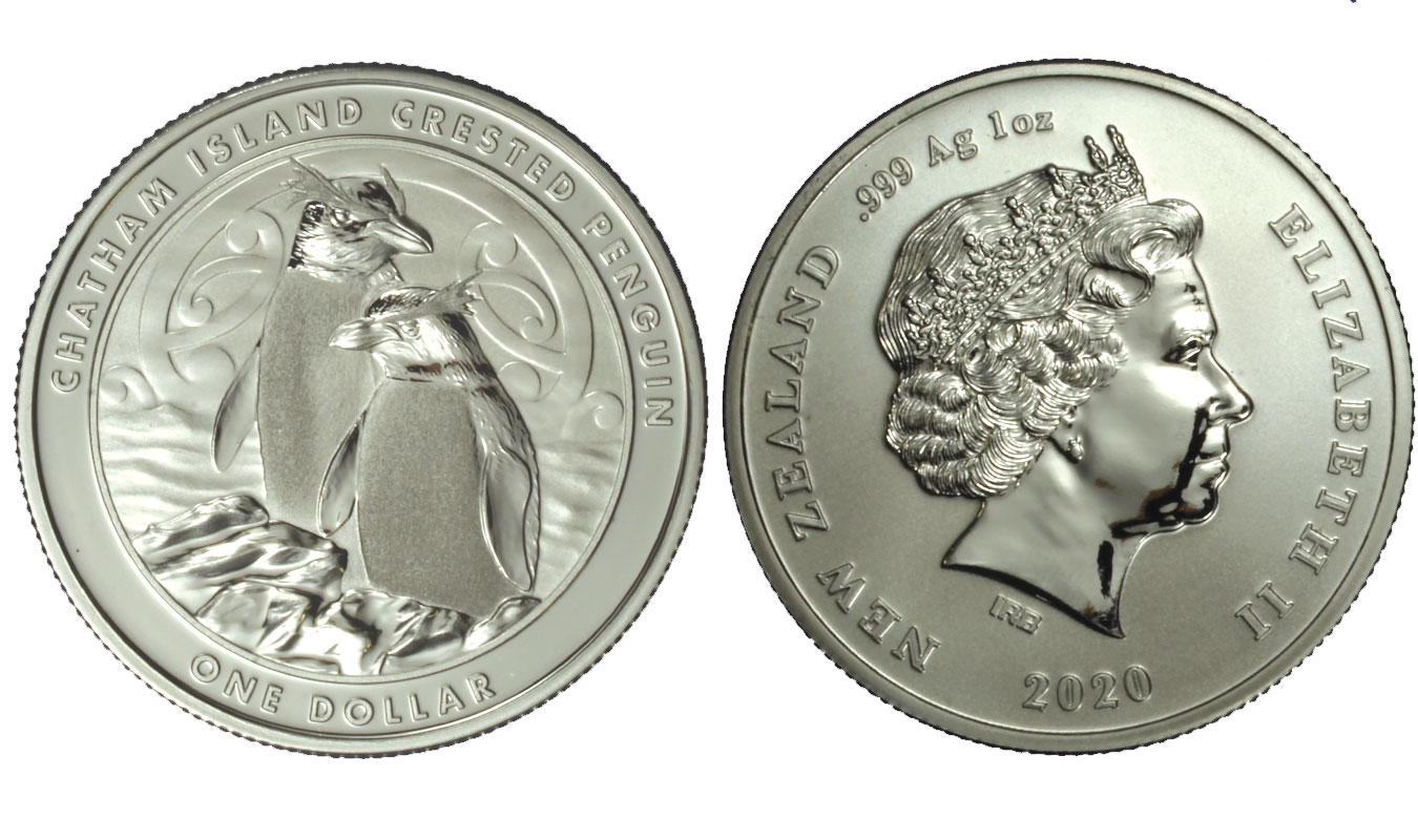 "Pinguino" - moneta da 1 dollaro (1 oncia) gr. 31,10 in ag. 999/000 con certificato