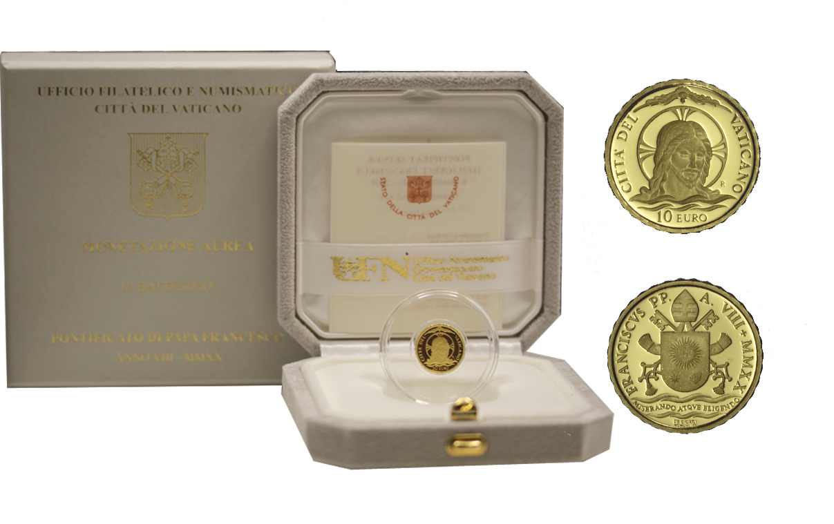 "Il Battesimo" - 10 euro gr. 3,00 in oro 917/000