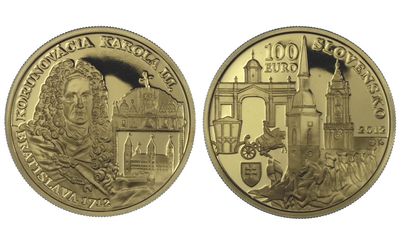 "Incoronazioni a Bratislava: Carlo III" - 100 euro gr. 9,50 in oro 900/000