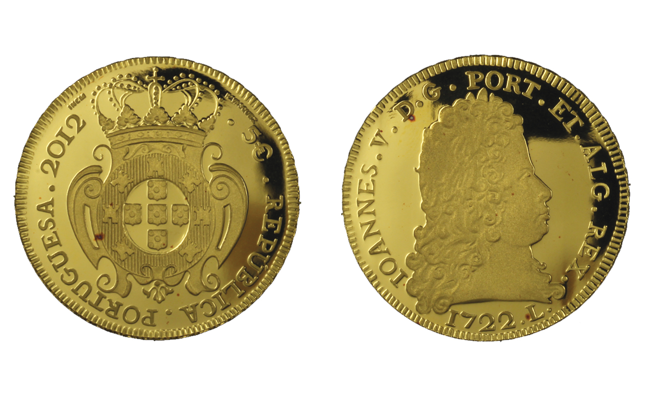 "Tesori numismatici: A Peca King John V" - 5 Euro gr. 15,55 in oro 999/000
