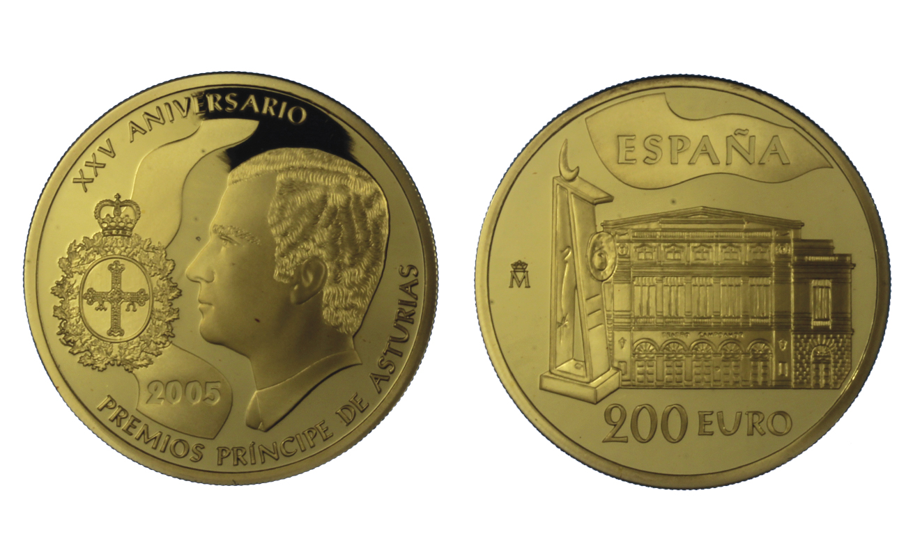 "25 premio delle Asturie" - 200 Euro gr. 13,50 in oro 999/000