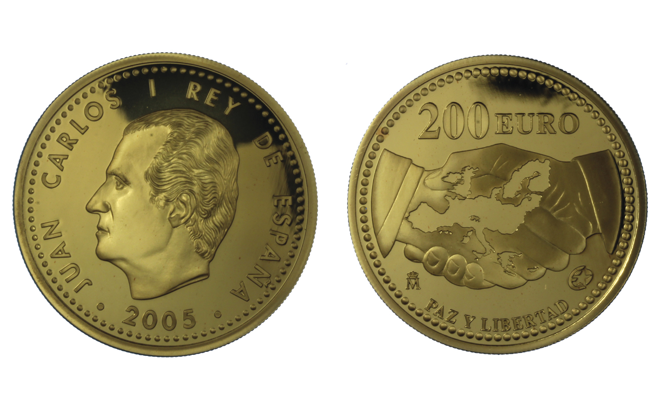 "Pace e libert in Europa" - 200 Euro gr. 13,50 in oro 999/000