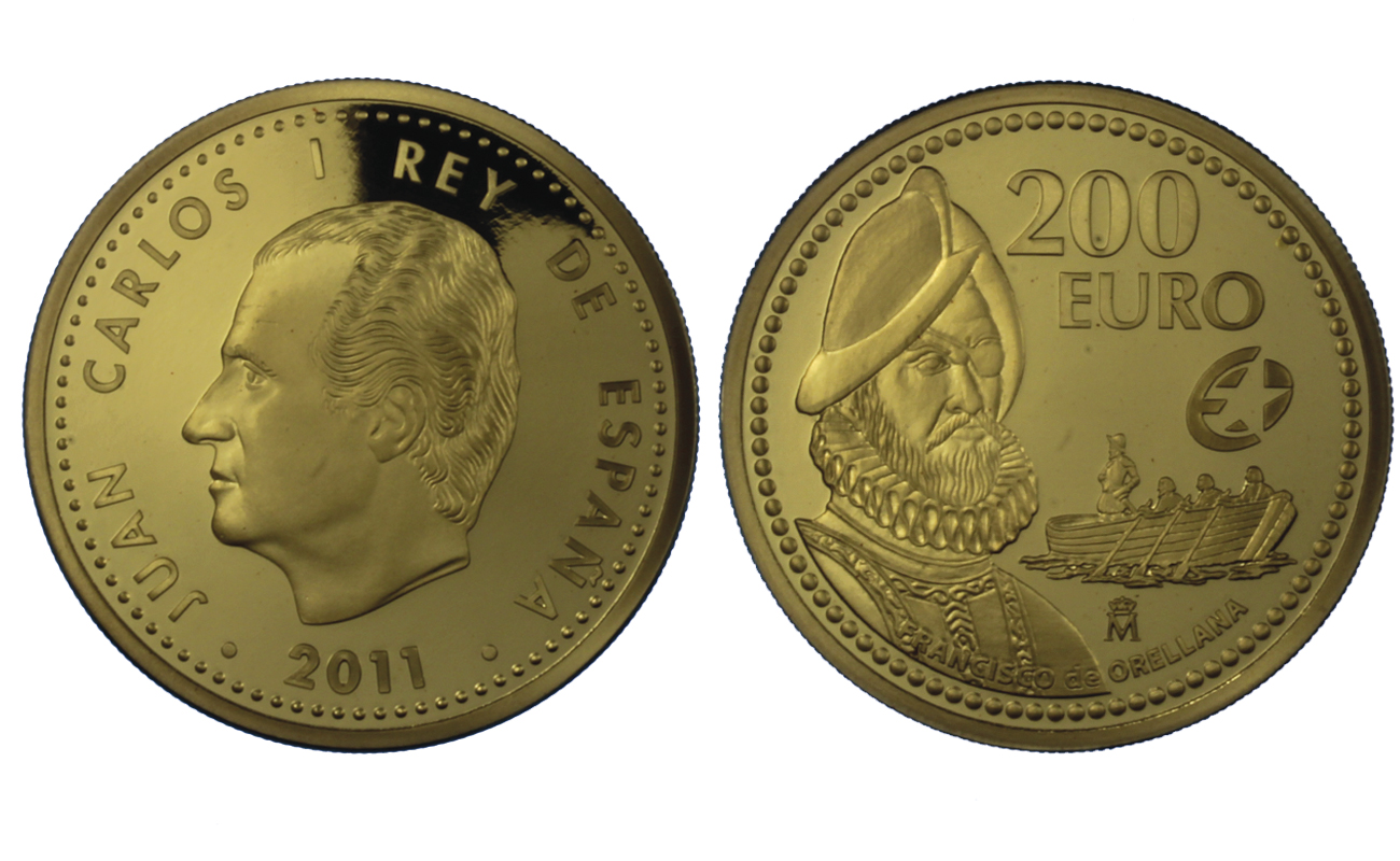 "Francisco de Orellana" - 200 Euro gr. 13,50 in oro 999/000