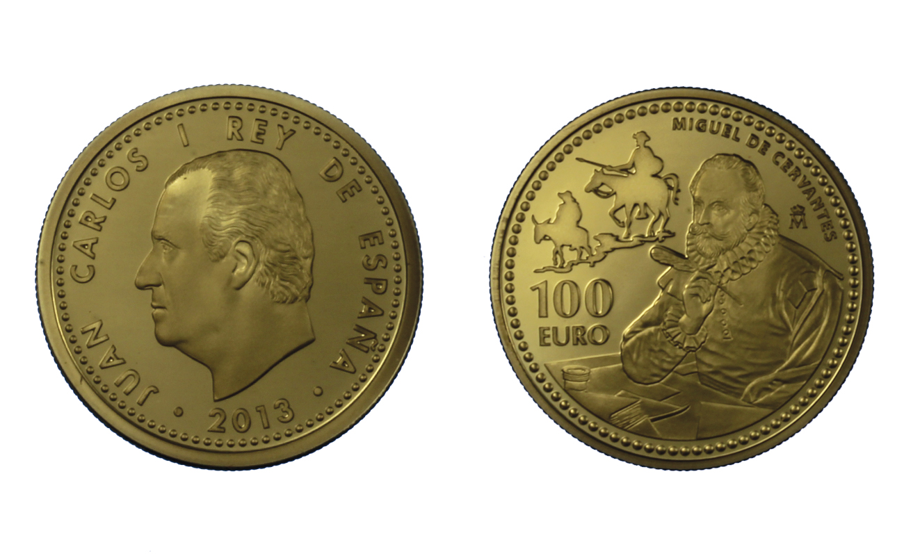 "Miguel De Cervantes" - 100 Euro gr. 6,75 in oro 999/000