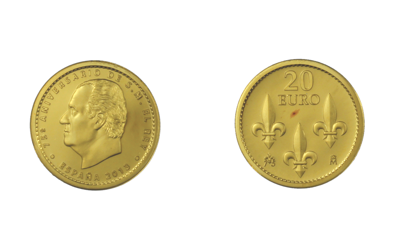 "75 Compleanno di Re Juan Carlos" - 20 Euro gr. 1,24 in oro 999/000