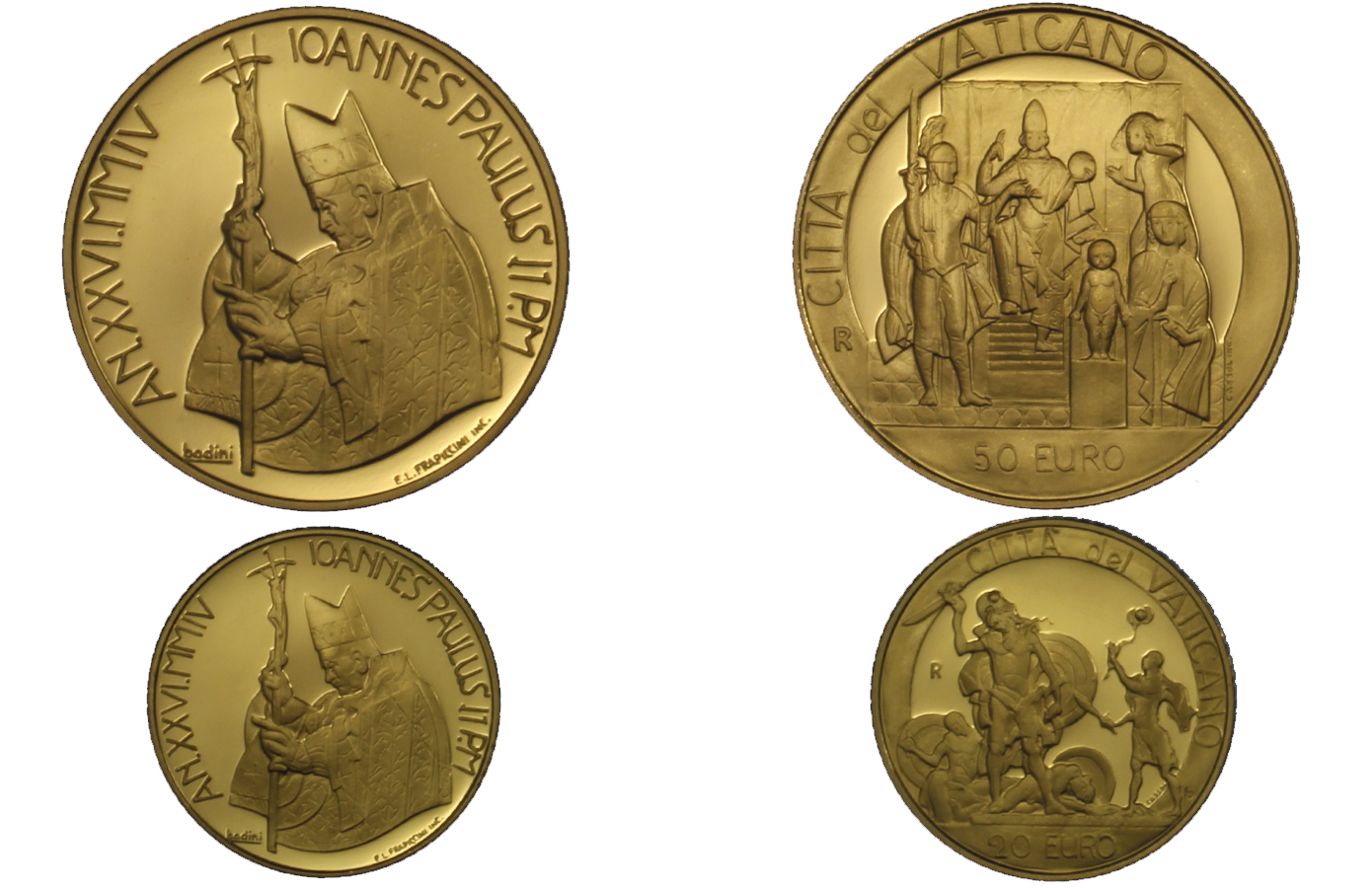 "Alle radici della Fede" - 20 Euro e 50 Euro gr. 21,00 in oro 917/000 - senza conf. 