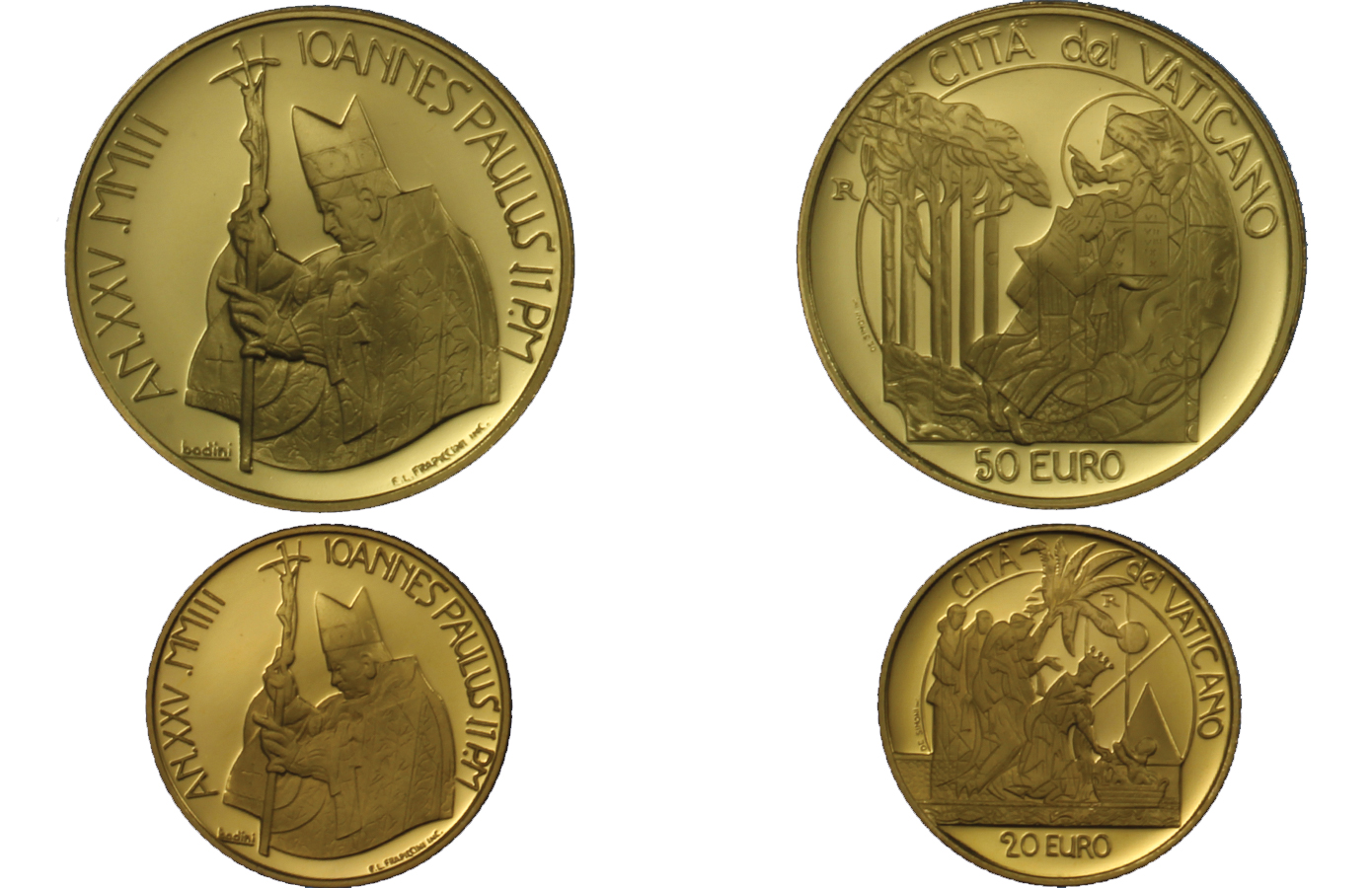 "Alle Radici della Fede" - 20 Euro e 50 Euro gr. 21,00 in oro 917/000 - senza conf. 