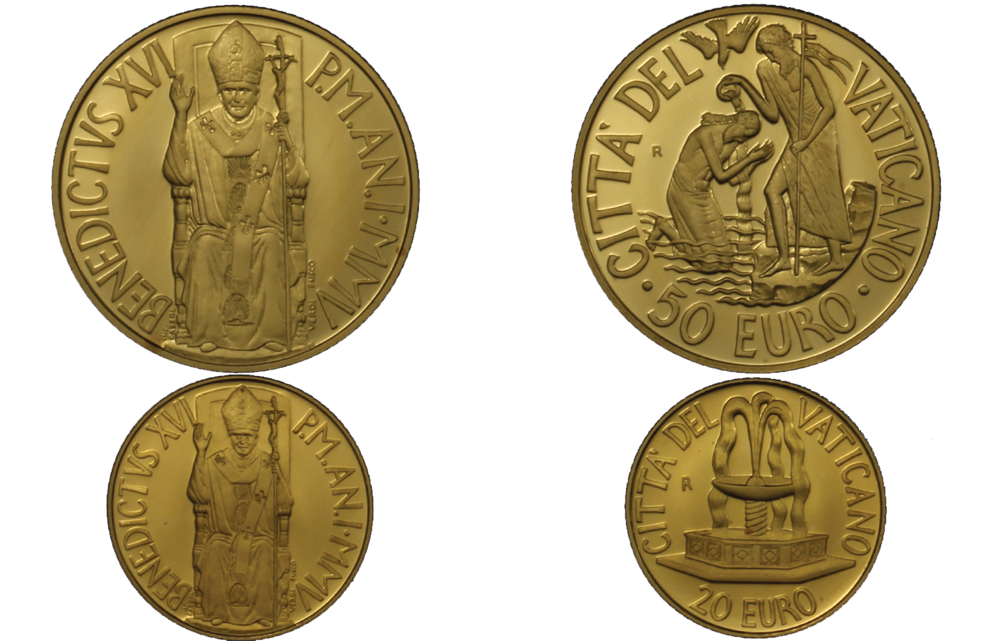 "Battesimo di Ges" - 20 Euro e 50 Euro gr. 21,00 in oro 917/000 - senza conf. 