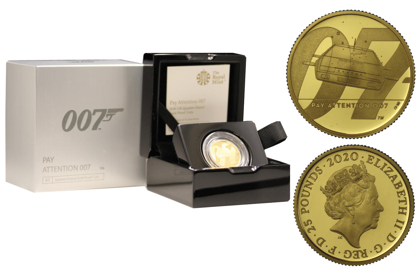 "James Bond - 2a emissione" - 25 pounds gr. 7,80 in oro 999/000 - Tiratura 1007 pezzi
