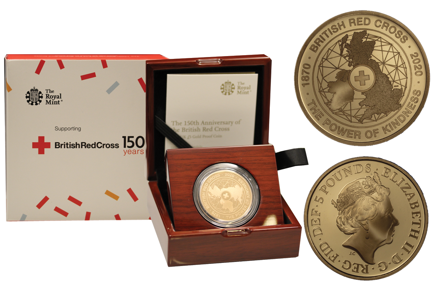 "150 Anniversario della Croce Rossa Britannica" - 5 pounds gr. 39,94 in oro 917/000 - Tiratura 260 pezzi