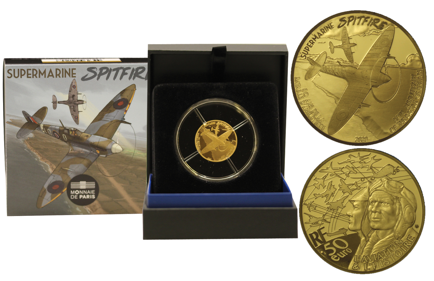 "Aviazione - Spitfire" - 50 euro gr. 7,78 in oro 999/000 - Tiratura limitata 500 pezzi