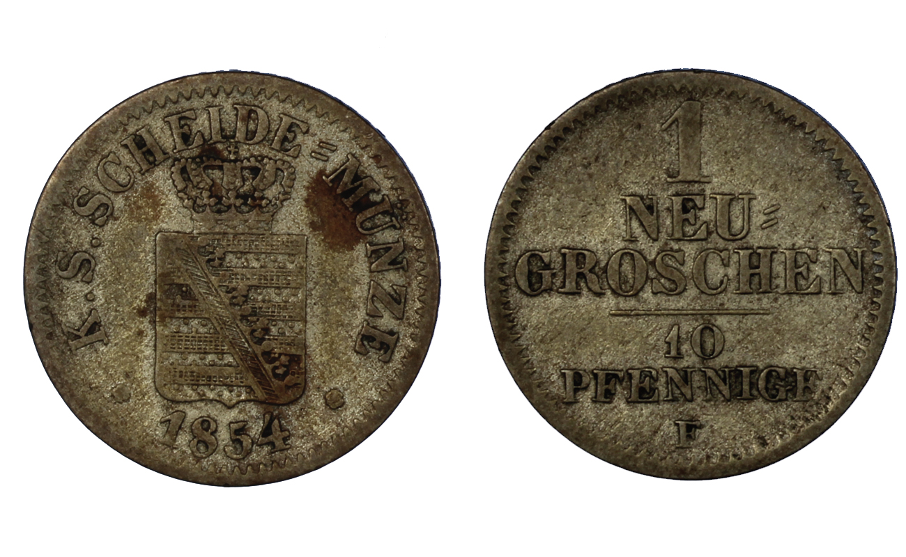 Sassonia - Federico Augusto II nuovo groschen gr. 2.12 in ag. 229/000