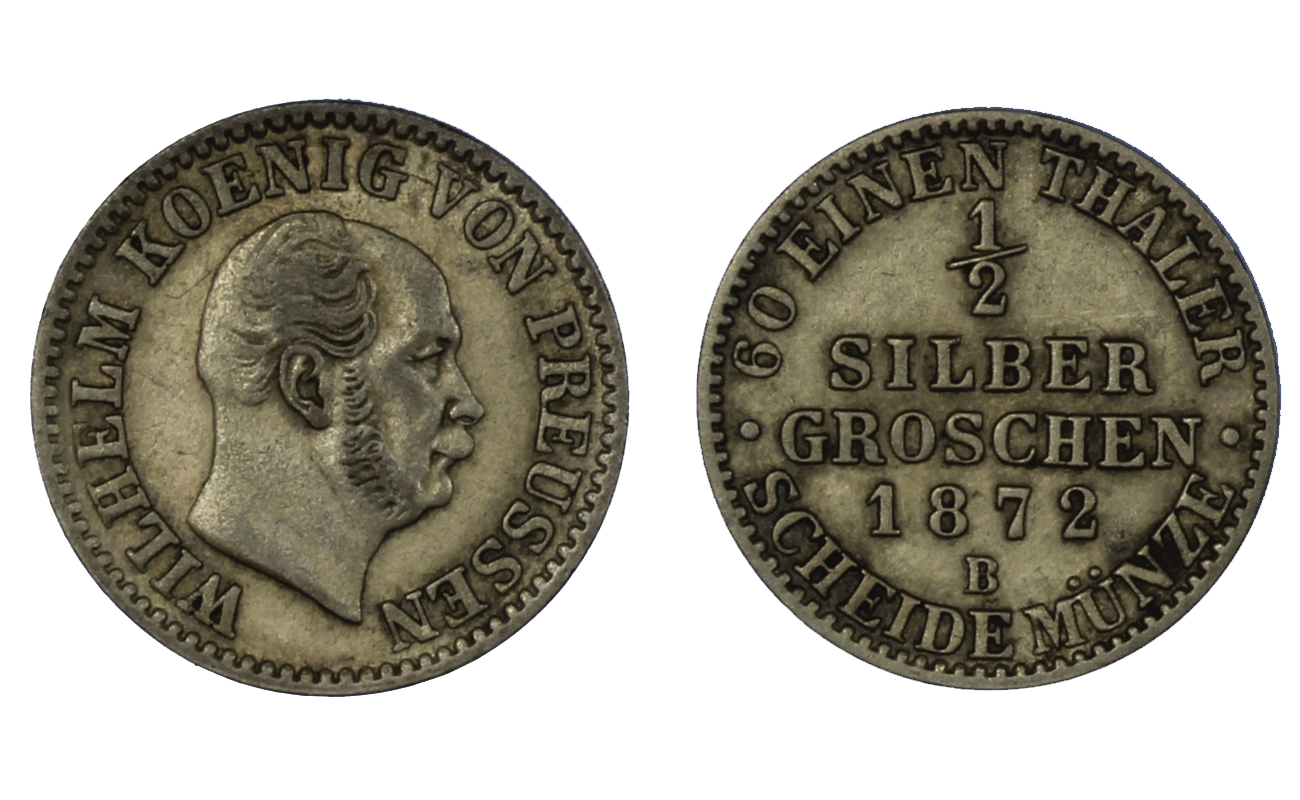 Prussia - Guglielmo IV mezzo groschen gr. 1.09 in 222/000