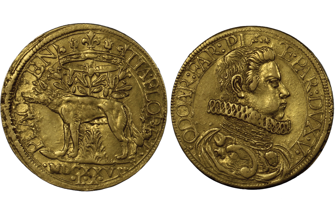 Odoardo Farnese - quadrupla in oro 