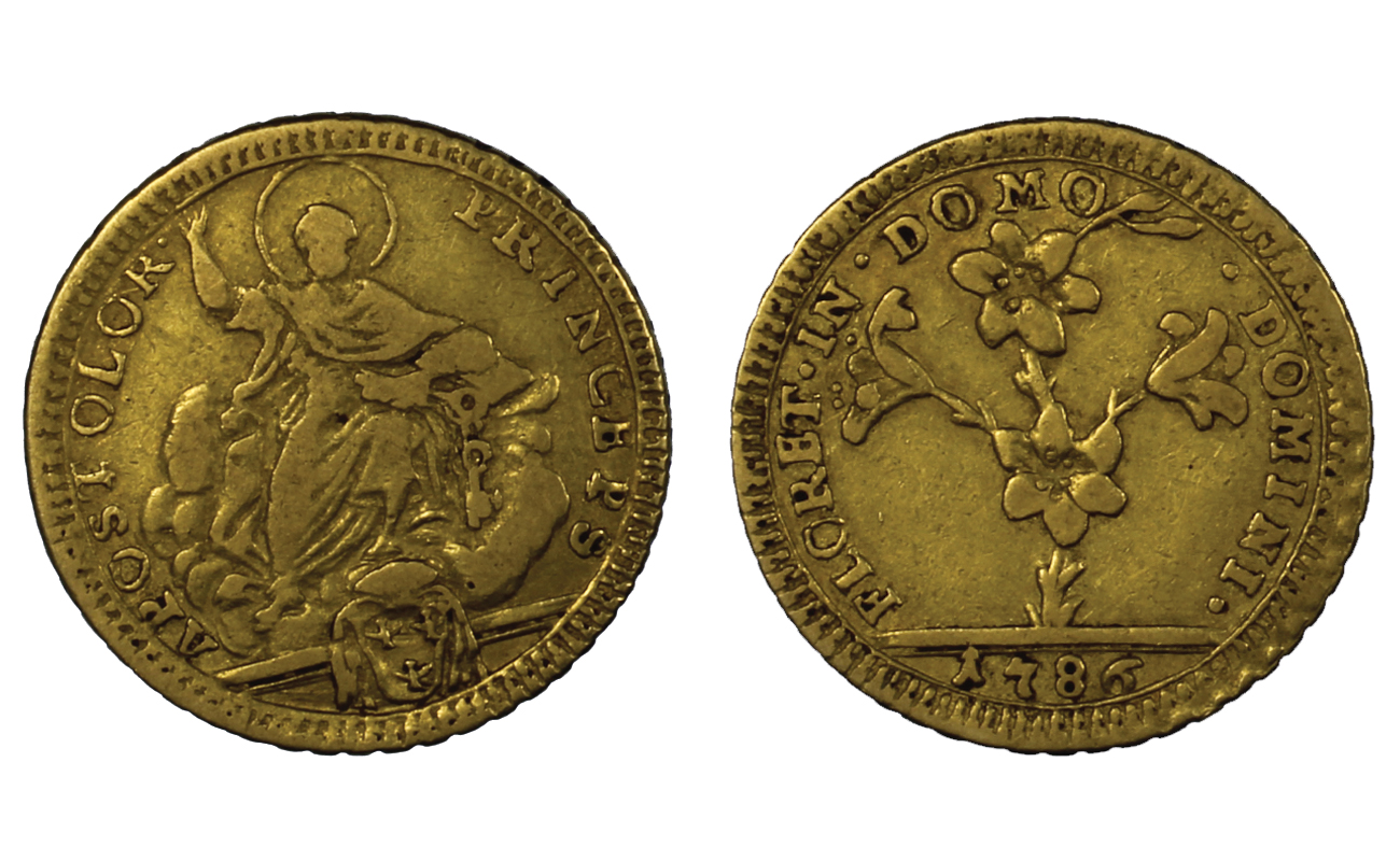 Papa Pio VI - doppia in oro