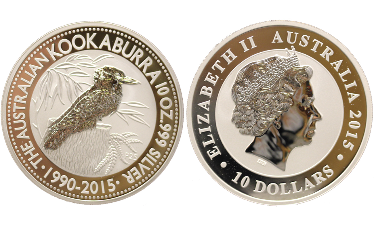 "Kookaburra" - moneta da 10 dollari gr. 311,00 (10 oz) in argento 999/