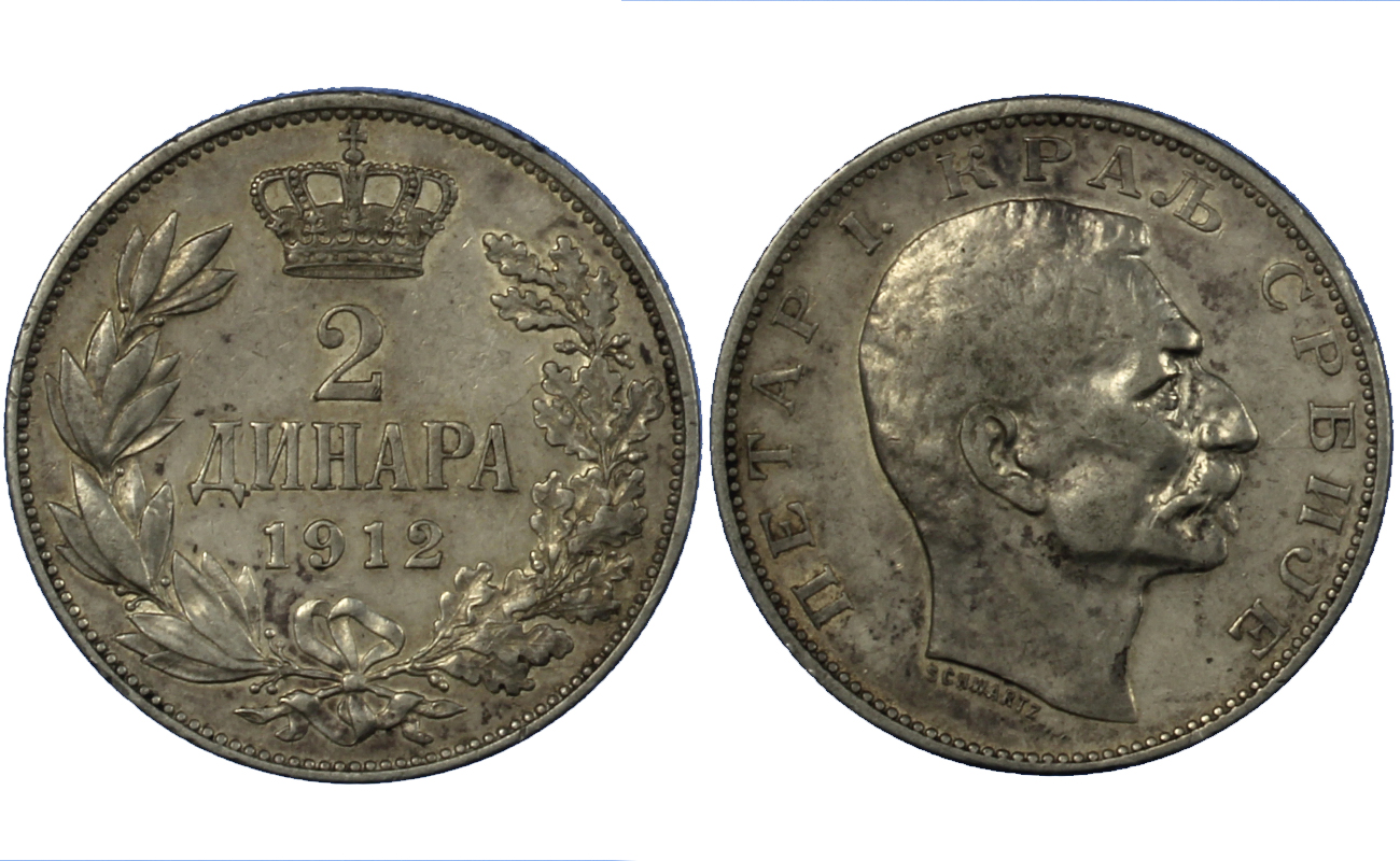 Pietro I - 2 dinari gr. 10,00 in ag. 835/000