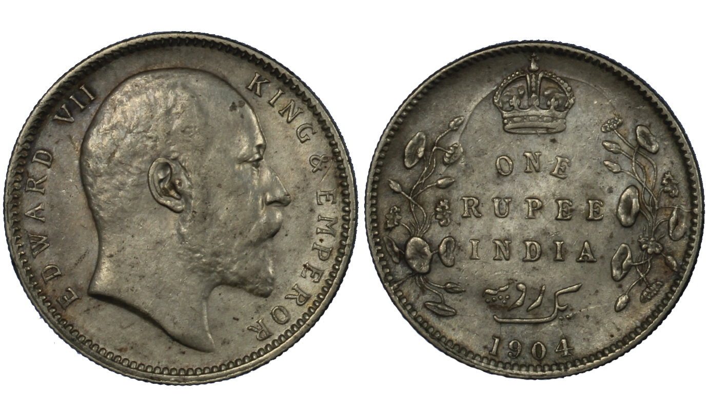 Edoardo VII - rupia gr. 11.66 in ag. 917/000