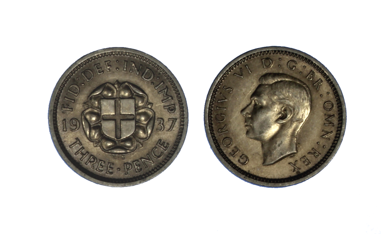 Re Giorgio VI - 3 pence gr. 1,41 in ag.500/000