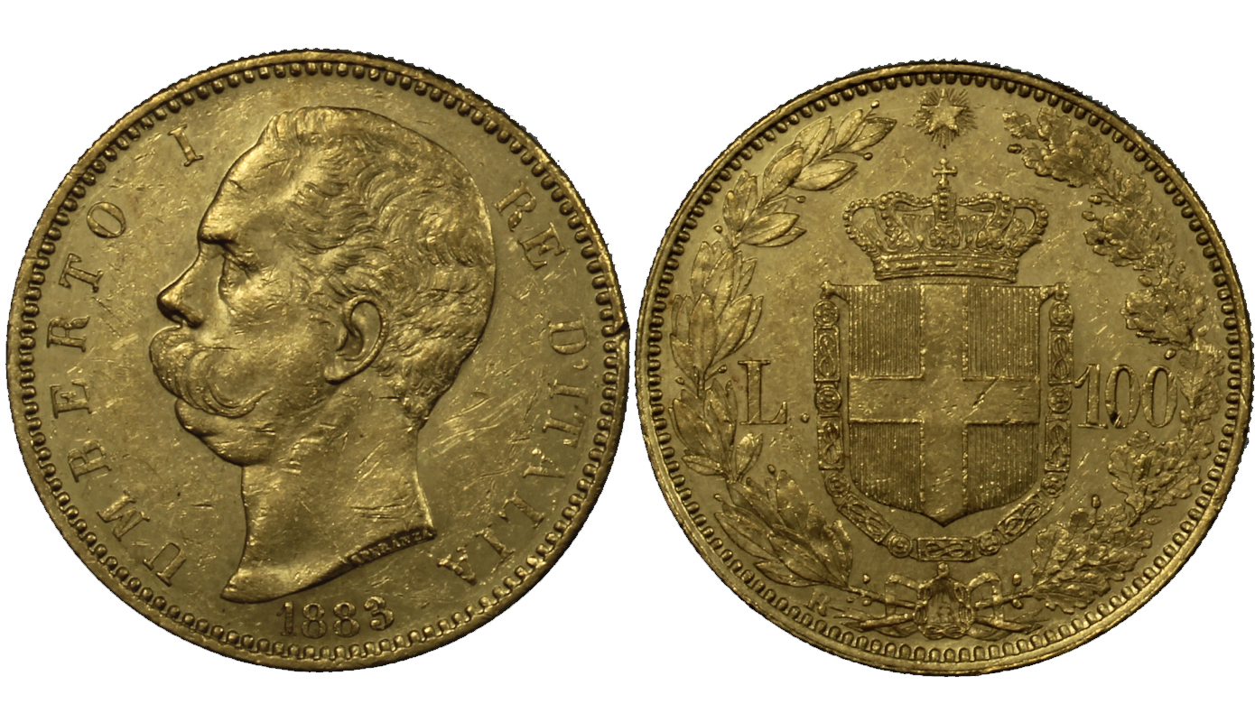 100 lire zecca di Roma gr.32,25 in oro 900/