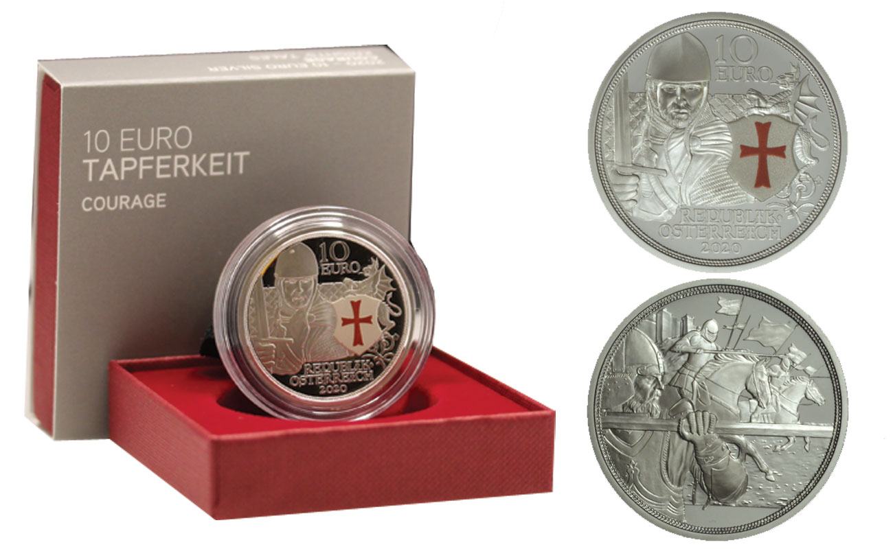 "Coraggio - I Templari" - Moneta da 10 euro gr. 16,82 in ag. 925/000