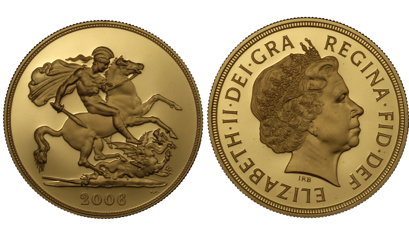 Regina Elisabetta - 5 sterline gr. 39,94 in oro 917/000 - senza conf. originale