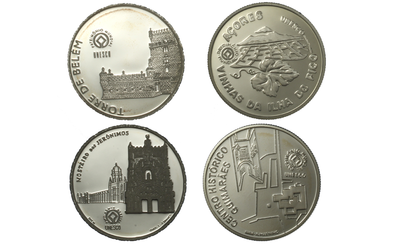 "Patrimonio Unesco" lotto da 4 monete differenti da 2,5 euro gr. complessivi 48,00 in ag. 925/000 