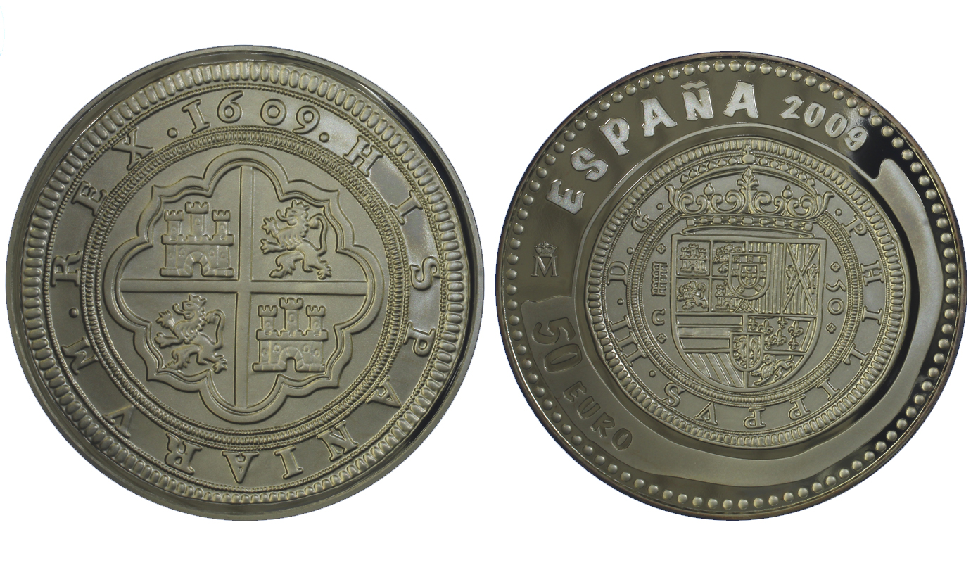 "Gioielli numismatici" - 50 euro gr. 168,75 in ag. 925/000