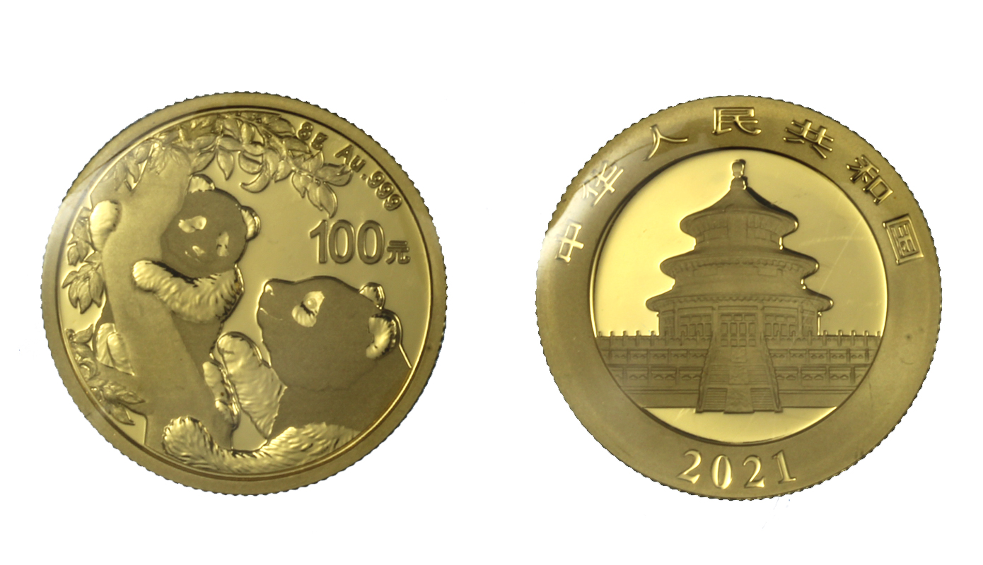 "Panda" - 100 Yuan gr. 8,00 in oro 999/