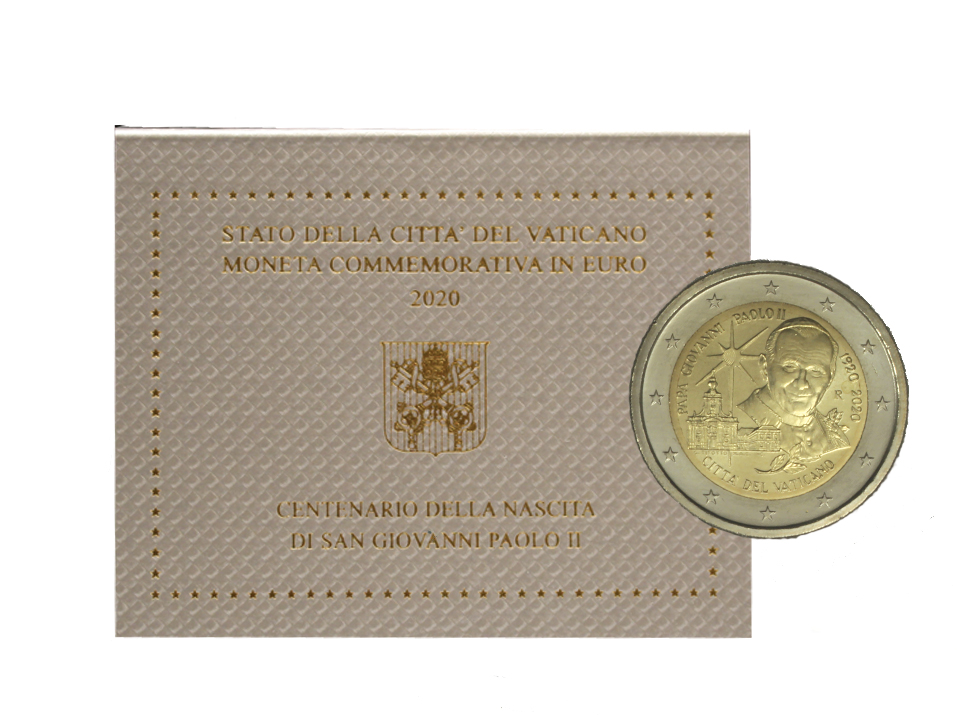 Centenario della nascita di Giovanni Paolo II - 2 Euro in confezione ufficiale 