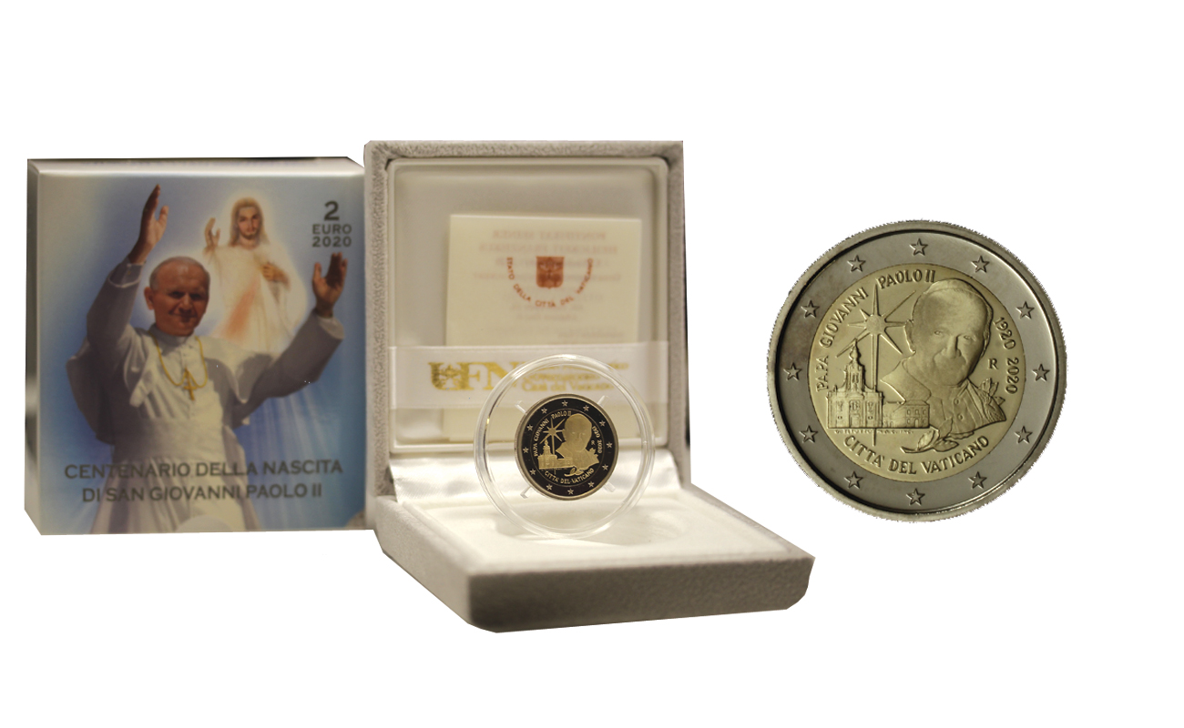Centenario della nascita di Giovanni Paolo II - 2 Euro in confezione ufficiale 