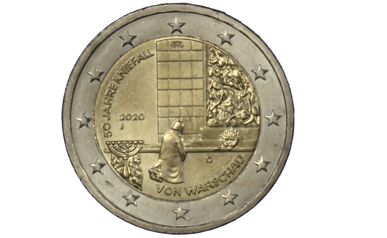 "50 genuflessione di Varsavia" Zecca J - moneta da 2 euro