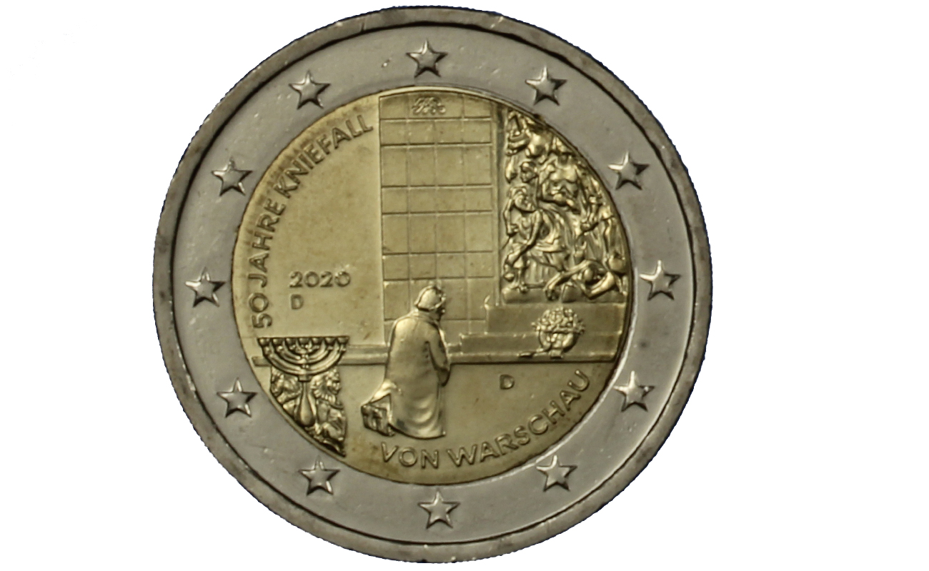 "50 genuflessione di Varsavia" Zecca D - moneta da 2 euro