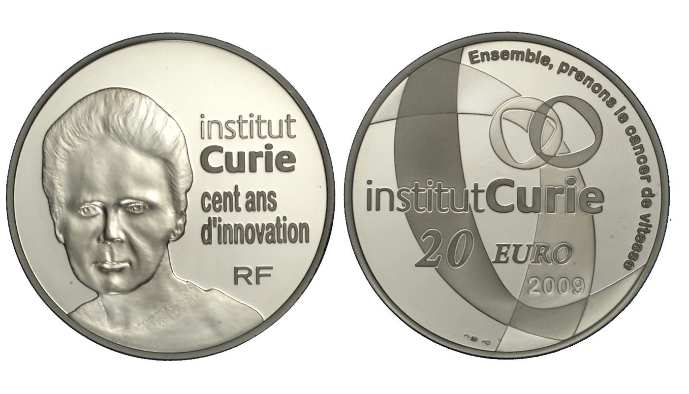 100 Ann. Istituto Curie - Moneta da 20 euro gr.44,40 in ag.900/000 senza confezione originale 