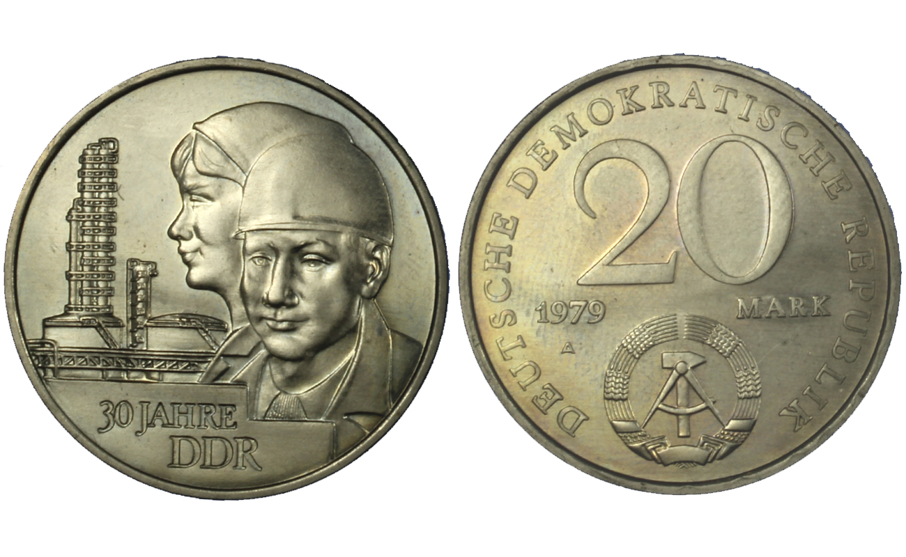 Germania Est - 30 Ann. della DDR  - 20 marchi in nickel