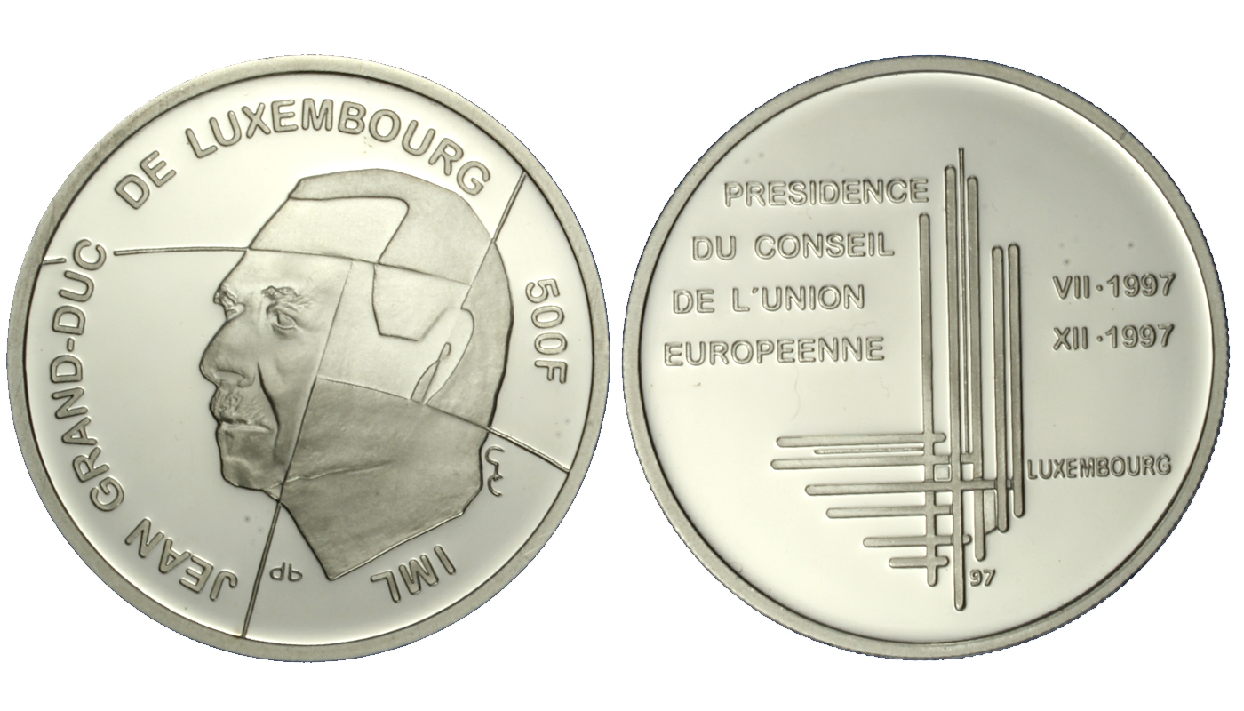 Granduca Jean - 500 franchi gr. 28,85 in ag. 925/000