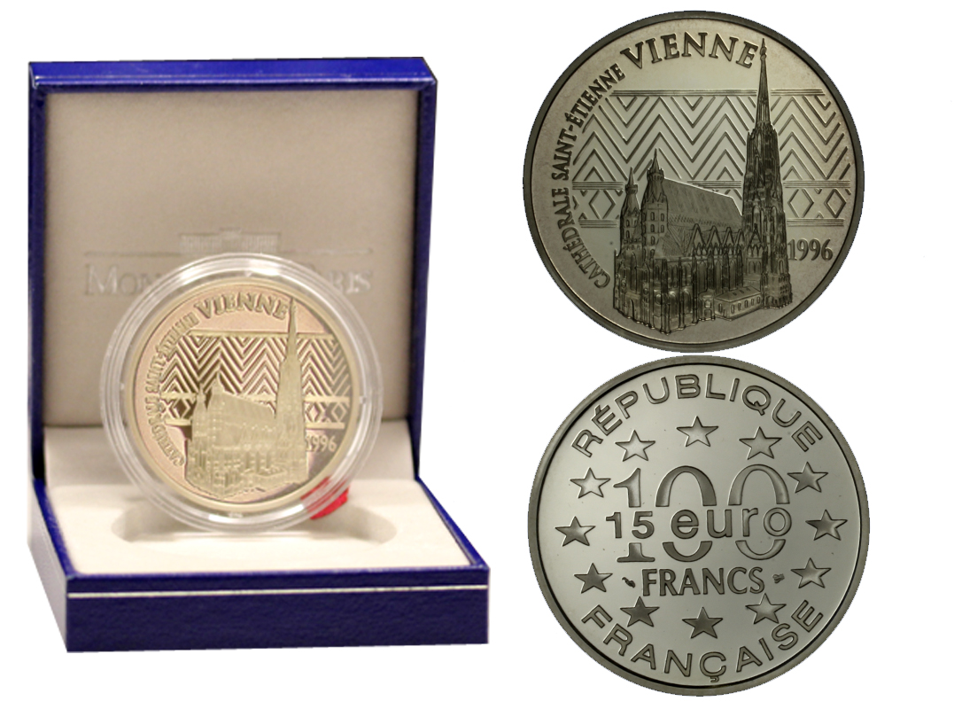 Vienna: Cattedrale di Santo Stefano - 100 franchi-15 euro gr.22,20 in ag.900/000