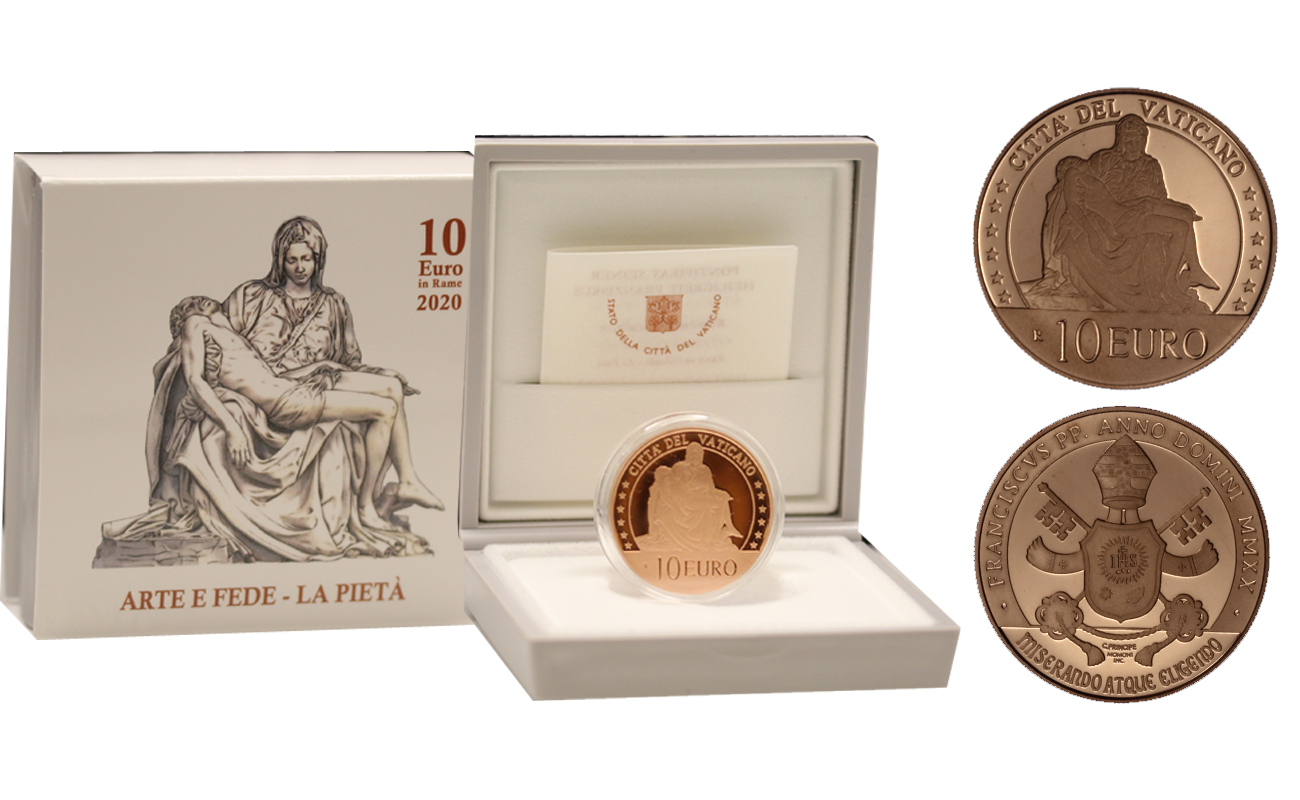 "Arte e Fede: la Piet" - moneta da 10 Euro in rame - Tiratura 4.500 pezzi