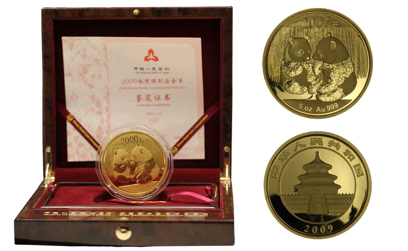 Panda - 2000 yuan (5oz) gr. 155,51 in oro 999/000 - conf. originale