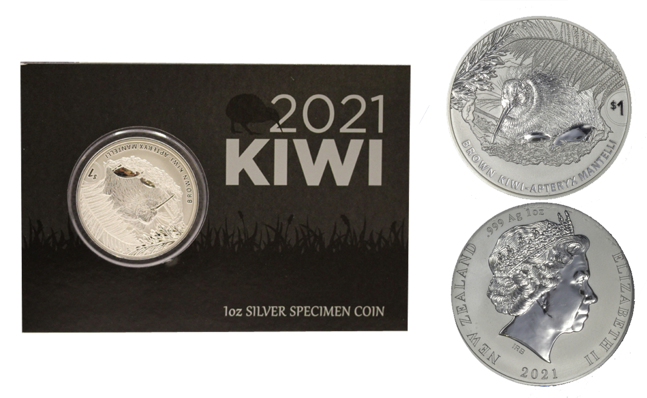 "Kiwi" - Moneta 1 dollaro gr. 31,10 in ag. 999/000