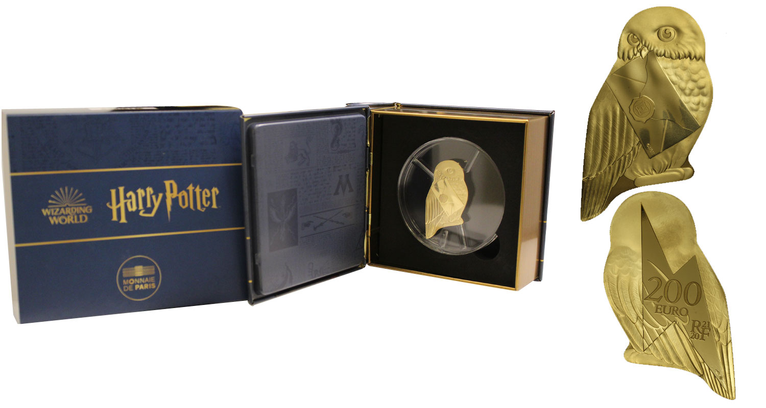 "Harry Potter - civetta Edvige" - 200 euro gr. 31,10 in oro 999/000 - Tiratura limitata 250 pezzi