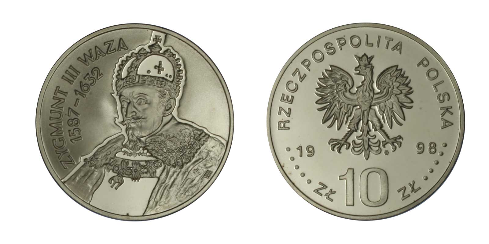 Zygmunt III - 10 Zloty gr.14,14 ag.925/000