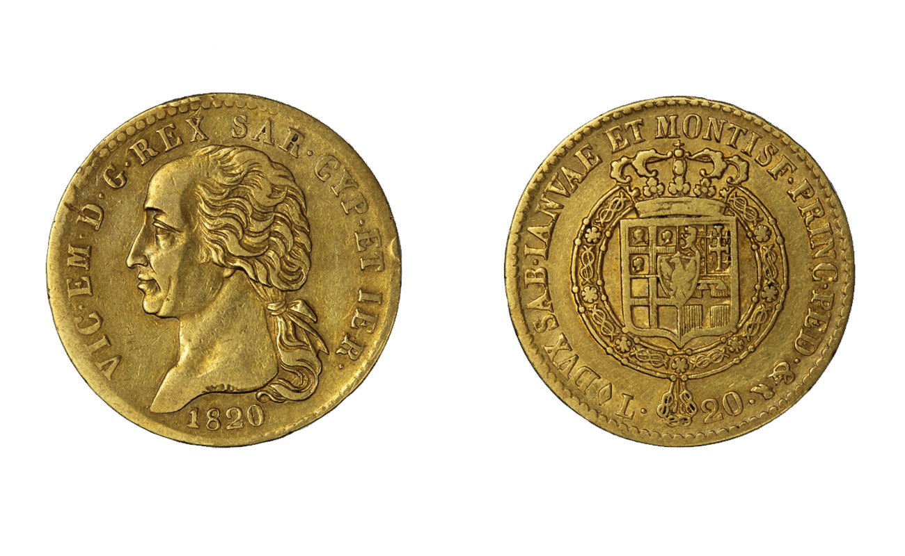 Vittorio Emanuele I - 20 lire gr.6,45 in oro 900/ 
