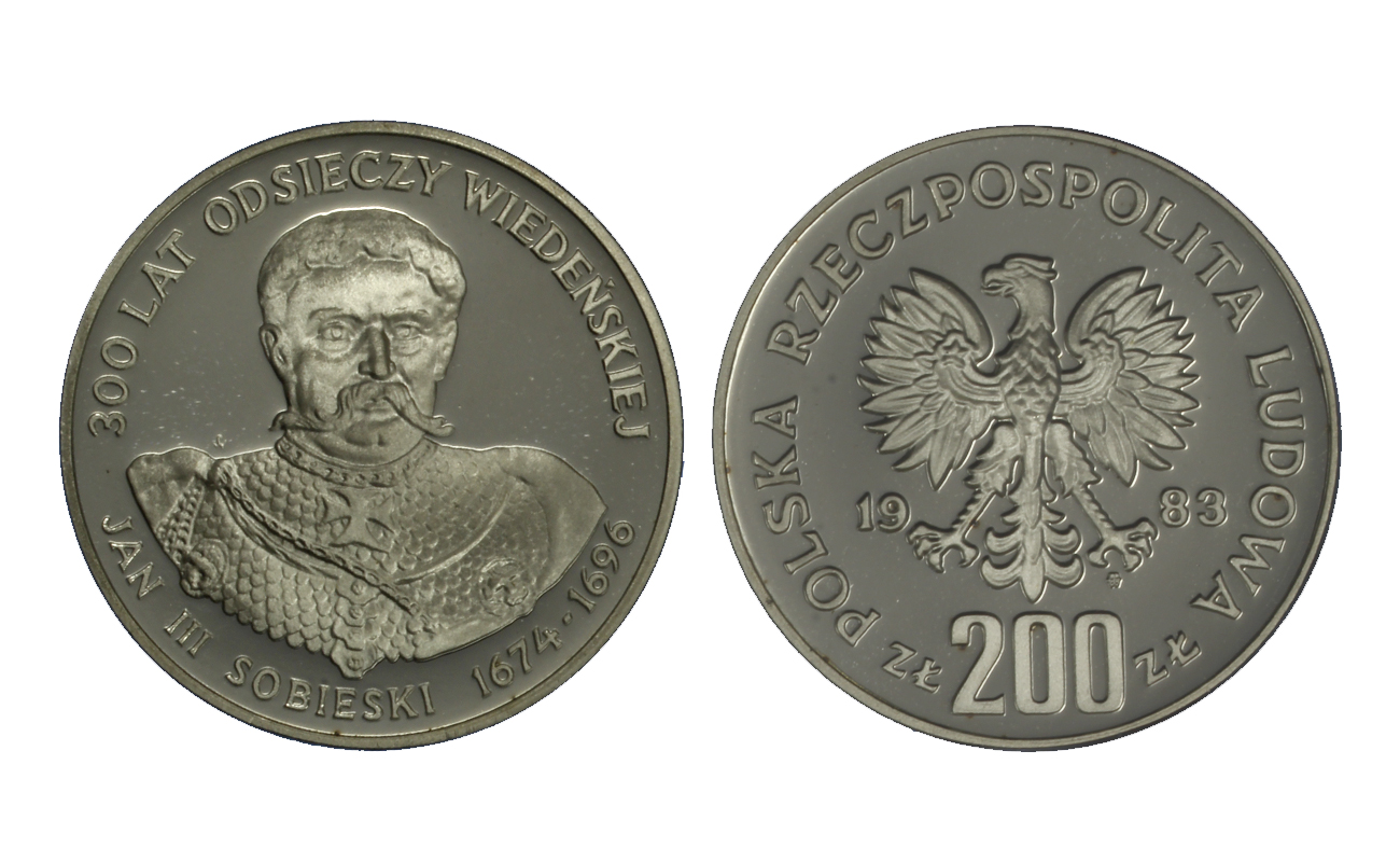 Jean III Sobieskj - 200 Zloty gr.17,60 ag.750/000