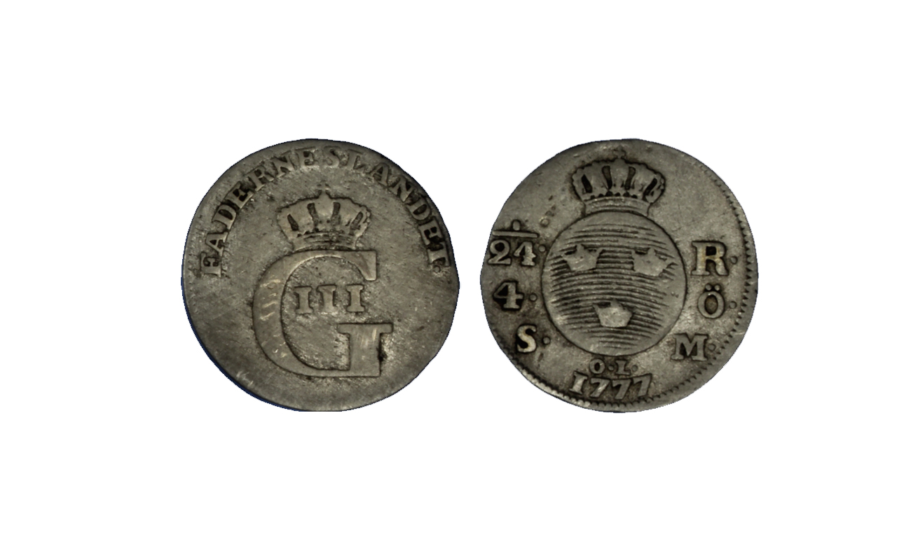 Gustavo III- 1/24 riksdaler gr.2,77 in ag 382/000