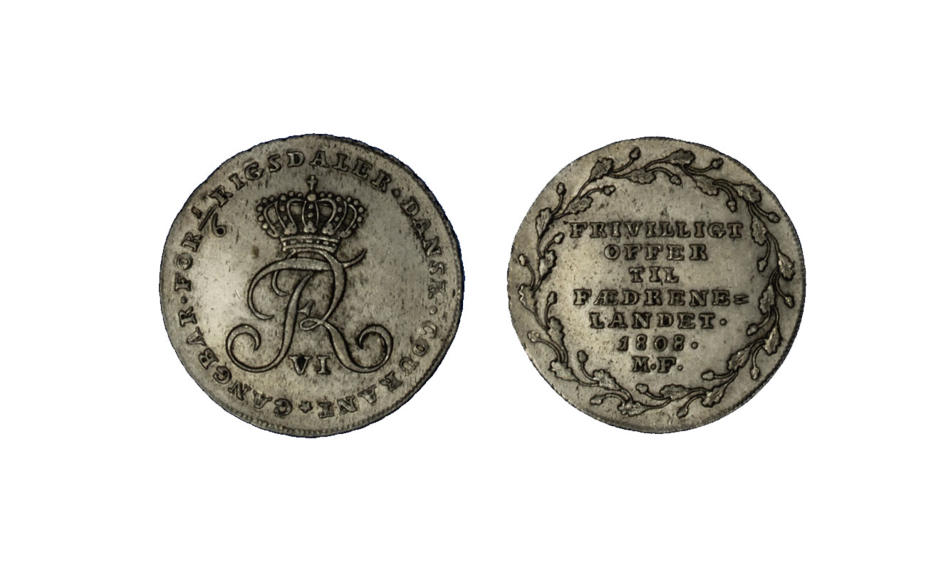 Federico VI - 1/6 Rigsdaler gr.5,05 in ag.406/000