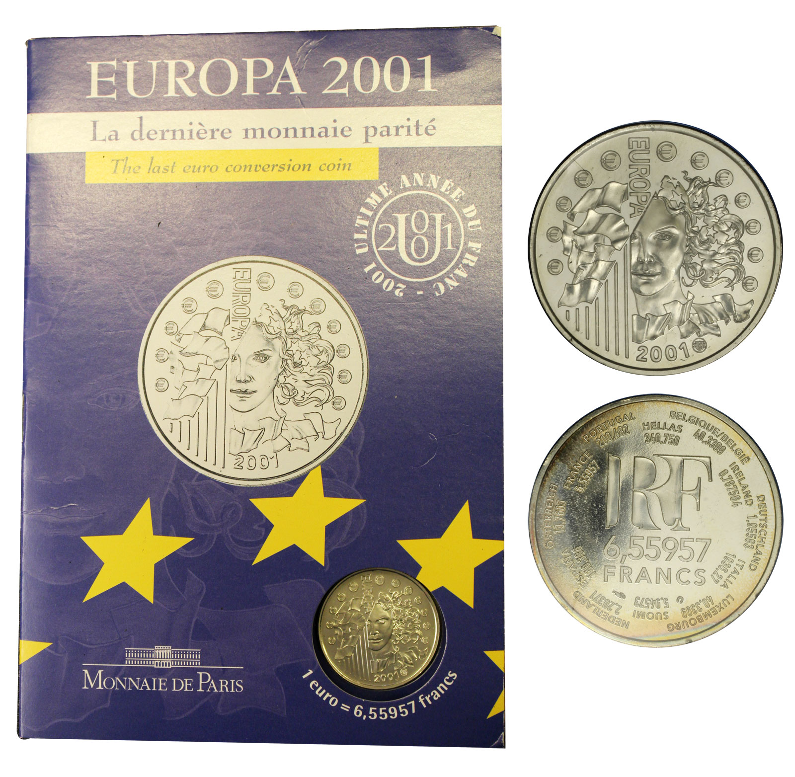 Benvenuto Euro -6,55957 franchi gr.13,00 in ag.900/000 