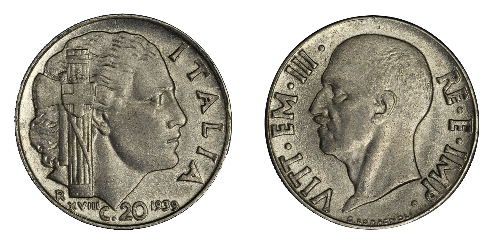 20 centesimi Impero (anno XVIII) magnetica zecca di Roma