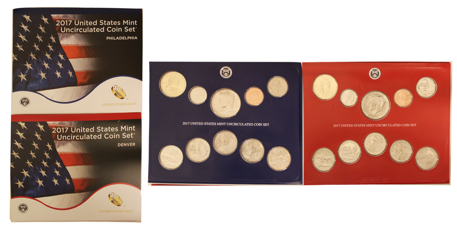Serie di 20 monete fior di conio in confezioni originali - zecche di Denver e Philadelphia 
