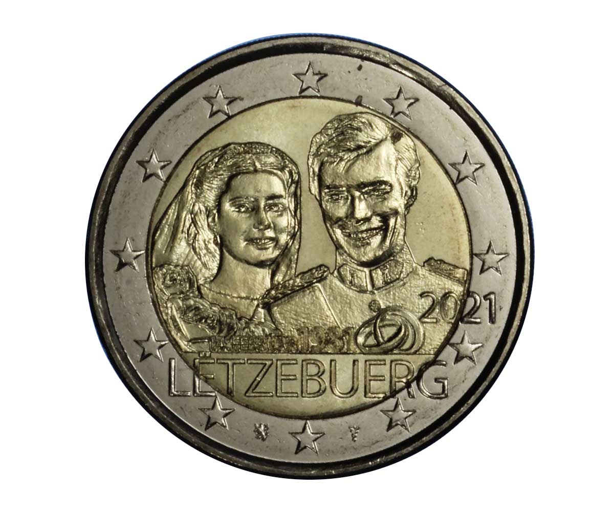 "40 anniv. matrimonio del Granduca Enrico e Maria Teresa" - moneta da 2 euro